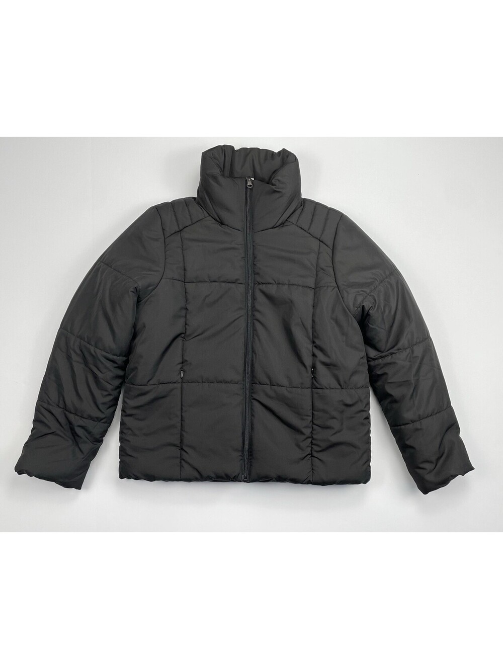 Z by Zella Womens Black Powder Quilted Puffer Jacket Full Zip Winter Coat XS